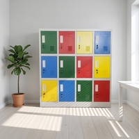 Armoire de rangement en acier personnalisée à 12 portes avec serrure à clé, casier pour enfants de maternelle, armoire métallique demi-hauteur pour école, maison et bureau