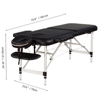 Table de massage pliante professionnelle en aluminium, large, pour spa et soins du visage