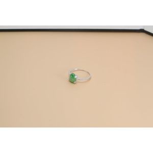 แหวนเพชร Jadeite ทองคําขาว 18K แฟชั่นหรูหราที่กําหนดเองคุณภาพสูงแหวนเพชรทองคําขาว 18K Jadeite - Product Image 2