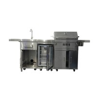 Barbecue de jardin design en acier inoxydable 304 avec tiroirs, four, accessoires mobiles pour camping, Philippines, armoire de cuisine extérieure
