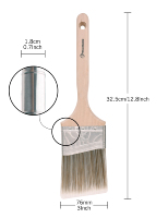 Pinceau angulaire ROLLINGDOG-STANDARD 10199 avec manche en bois d'érable pour dessiner des lignes et des bords de fermeture