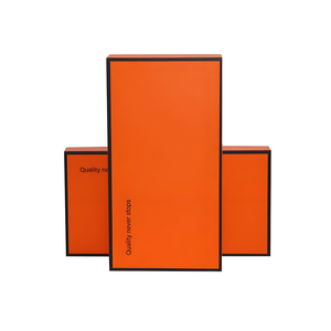 Caja de Regalo de Cartón Rígido con Tapa y Base Naranja de Lujo Personalizada, para Teléfono Móvil, Joyería, Collar, Anillo, Pendientes - Product Image 3