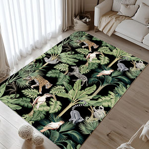 <span class=keywords><strong>Tappeto</strong></span> per <span class=keywords><strong>Soggiorno</strong></span> con Stampa Animalier Verde, Superficie Morbida <span class=keywords><strong>in</strong></span> Poliestere, <span class=keywords><strong>Lavabile</strong></span> <span class=keywords><strong>in</strong></span> <span class=keywords><strong>Lavatrice</strong></span>, Misure 5x7 Piedi, Tappeti per Uso Domestico - Product Image 1