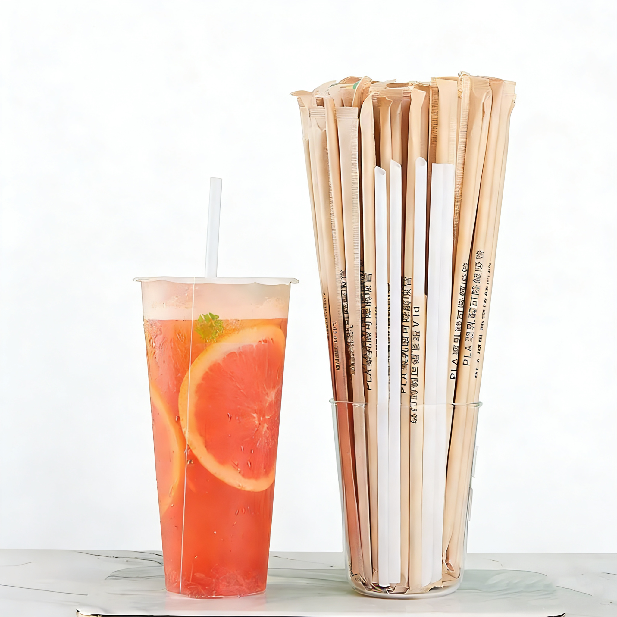 Factory Wholesale Custom Size Paper Straws Individually Wrapped Biodegradable Kraft for Beverage Use