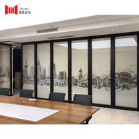 Customized Frameless Glass Partition Clamp Sliding Folding Door Frameless Partition Wall Frameless Movable Glass Partition Wall