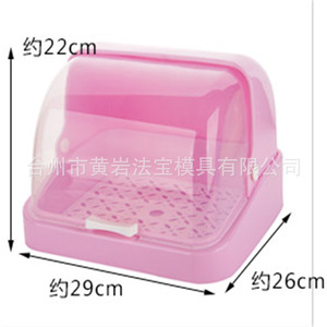 ชั้นวางขวดนมเด็กแบบพลาสติกใส ฝาเปิดปิดได้ ขนาด 29x26x22 ซม. สำหรับครัว ใช้สำหรับวางแก้ว ชาม กล่อง แม่พิมพ์ - Product Image 1