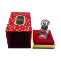 Boîte à parfum en velours rouge exquise avec base dorée, boîte d'emballage pour parfum