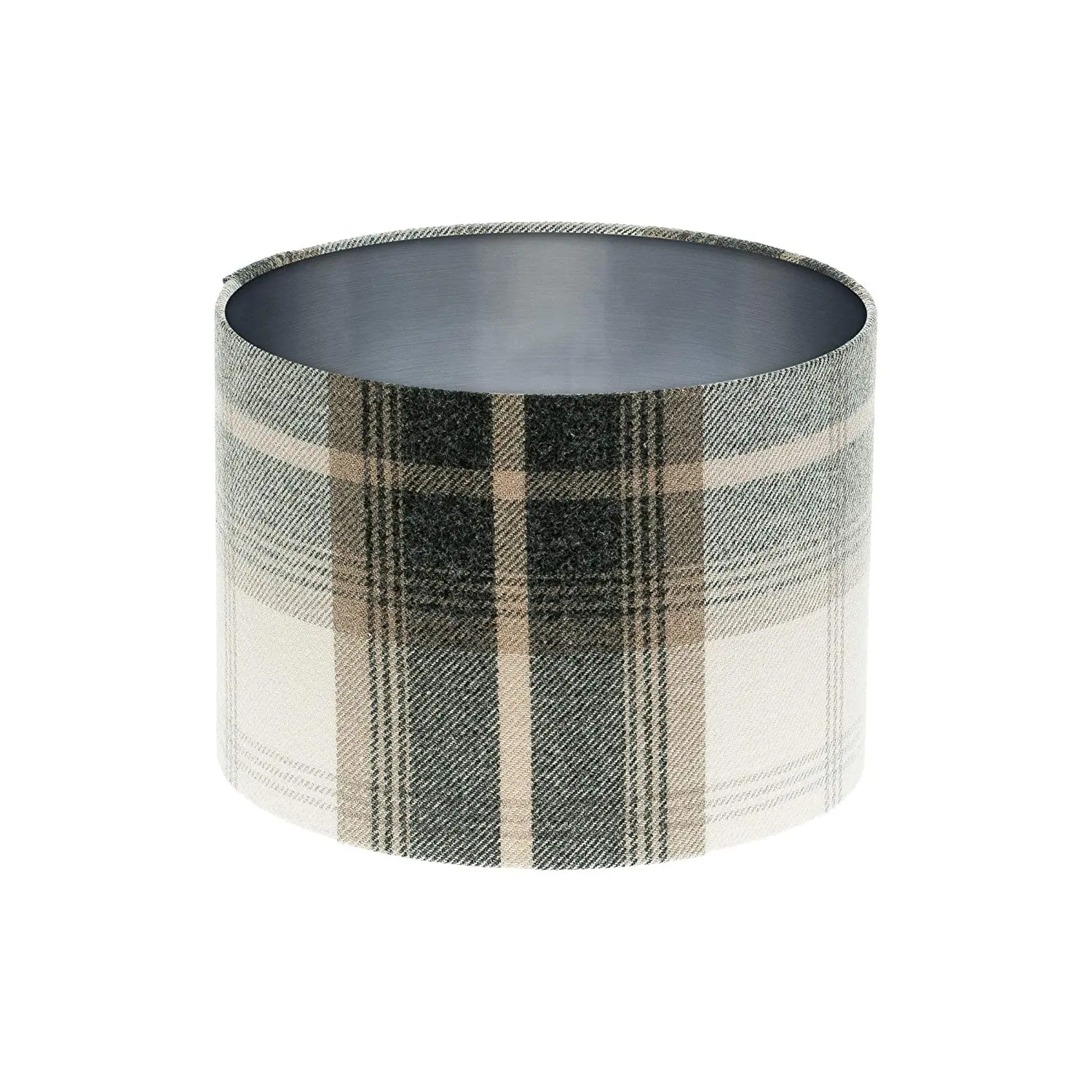 Bulk production Grey&Black plaid linen pendant lampshade blushed Silver Inner,modern luxury rotating lamp shade