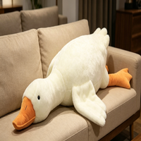 Peluche d'oie blanche multi-tailles, coussin de compagnie long et moelleux pour le sommeil, idéal pour cadeau et décoration intérieure
