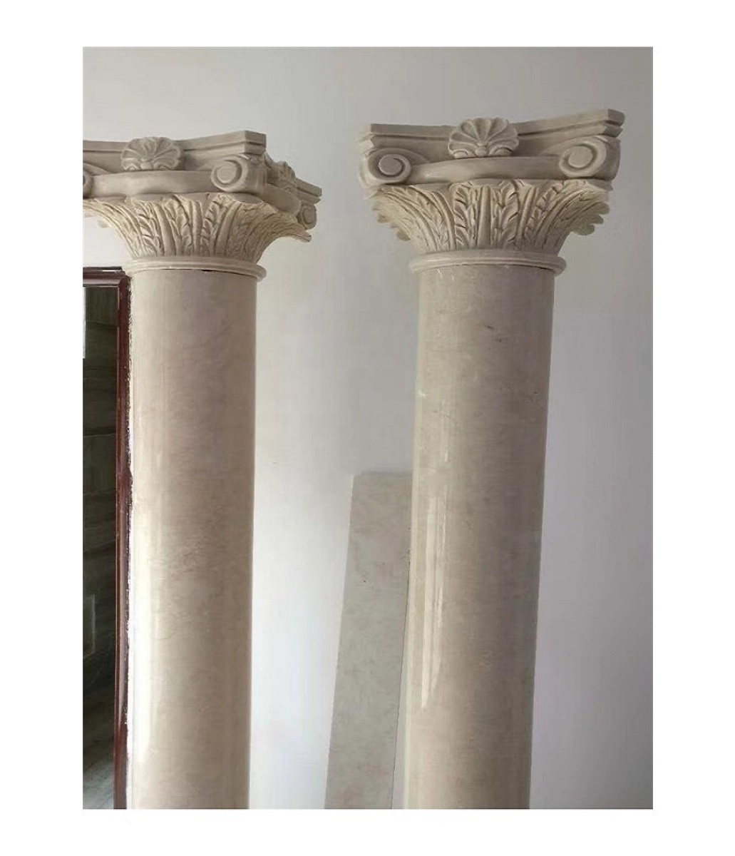 Pilastri e colonne in marmo di alta qualità che costruiscono un design con piedistallo decorativo per interni