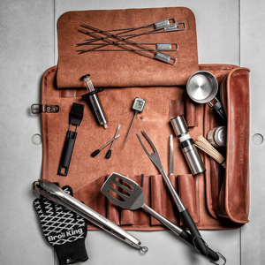 Customized outdoor <b>BBQ</b> <b>tool</b> bag/picnic bag, leather grill set, <b>tool</b> bag/storage bag, foldable roll bag - Product Image 1