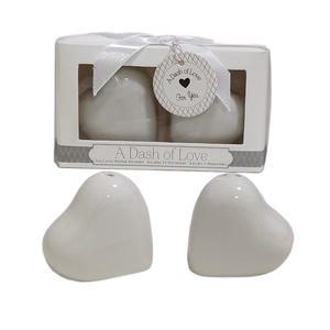 Bomboniere Ywbeyond, Saliera e Pepiera in Ceramica a Forma di Cuore 'Un Mare di Amore', Regali di Ritorno per Compleanni di Bambini - Product Image 3