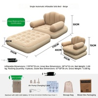 Canapé-lit gonflable intelligent double usage pour la maison, matelas paresseux en PVC floqué épaissi, pouf gonflable pliable pour la sieste de l'après-midi