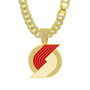Collier de championnat personnalisé pour équipe de basketball, style Trail Blazers, entièrement serti de zircone cubique, avec chaîne cubaine - Product Image 5