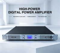 Amplificateur de puissance numérique de classe D à 4 canaux 2000W avec affichage LCD de la température, amplificateur audio professionnel pour enceintes PA et caissons de basses