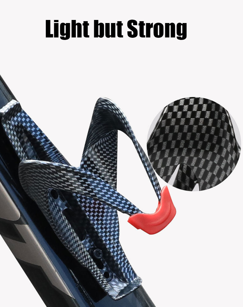 Hongdak New V-Shaped Plastic Bike Water Bottle Cage Bicycle Carbon Fiber Texture Bike Kettle Stand Holder