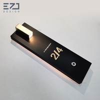 Plaque de porte personnalisée en métal illuminée EZD pour numéro de maison, numéro de chambre d'hôtel, numéro de maison personnalisé