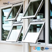 Fenêtre à auvent en aluminium à ouverture extérieure avec moustiquaire en acier inoxydable, vente en gros à prix réduit