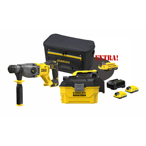 Kit Trapano a Percussione Brushless SDS-Plus 18V V20 UTP0045 UTH0334 + Aspirapolvere a Batteria 18V V20 per Solidi e Liquidi - Product Image 1