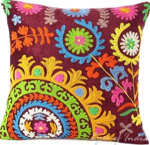 Vintage-Style Handmade Covers Cushion Pillows Hand Patchwork Cotton <b>Floor</b> Pillow with Tassels - Product Image 1