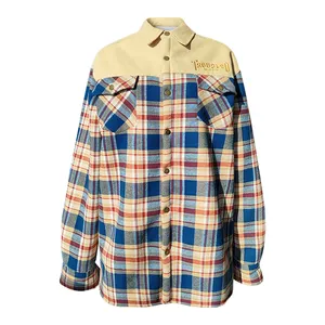 Winter in stock lumberjacket thick warm plush heavyweight flannel shirt for men