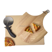 Set Perlengkapan Memanggang Pizza, Set Alat Pizza Lengkap Desain Pemotong Kulit Batu Piza Kombinasi Acak