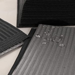 SJ bavaglini dentali di qualità nera 3ply impermeabili assorbenti paziente medico comodo bavaglino dentale monouso - Product Image 2