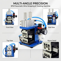 Machine pneumatique 3FN pour le dénudage et le torsion de fils, pour câbles électroniques de 0,1 à 0,75 mm², vitesse réglable 120 pièces/min, 4-7,5 kg/cm², à air comprimé