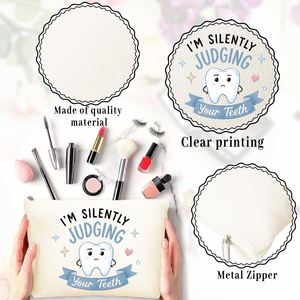 Sac cosmétique amusant avec motif de dents pour maman, filles, amies, cadeaux idéaux pour les voyages, anniversaires, sac cadeau pour femmes - Product Image 5
