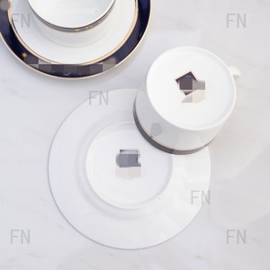 Hot Sale European Luxury <b>Red</b> and Blue Circle Porcelain Tea Cup & Saucer Set for Coffee Afternoon Tea for Hotel Party - Product Image 4
