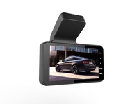 Caméra de tableau de bord noire 24H DVR de voiture 1080p OLED double objectif HD enregistrement en boucle caméra de recul enregistreur vidéo miroir