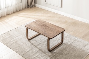 Mesa de centro personalizada con diseño moderno de nogal para el hogar, hotel, oficina o restaurante, mueble funcional y elegante - Product Image 2