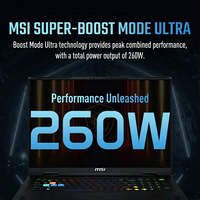 Ordinateur portable de jeu MSI Vector 18 Ryzen 9 9955HX RTX50 Series 18 pouces QHD+ 2.5K 240Hz à taux de rafraîchissement élevé