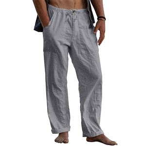 <strong>Men's</strong> Casual <strong>Trousers</strong> Home Pants 2023 New <strong>Man</strong> Cotton <strong>Linen</strong> Large Size <strong>White</strong> Straight <strong>Trousers</strong> Solid Beach Black Fitness Pants - Product Image 5