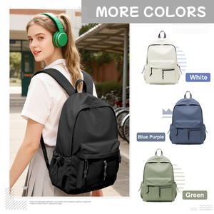 <strong>Black</strong> Unisex Fashion Waterproof Polyester Lightweight School Travel Laptop <strong>Backpack</strong> for Teens &amp; Adults-Daily Use Casual Bookbag - Product Image 6
