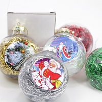 Décorations de Noël, fournitures pour l'artisanat, décorations pour l'arbre de Noël, motif personnalisé 2026, 6 cm, 8 cm, boule de Noël en plastique avec logo personnalisé