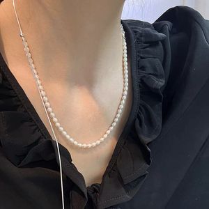 Collar de Plata de Ley S925 con Perlas y Borlas de 60 cm, Estilo Espina de Serpiente, Elegante y a la Moda para Mujer - Product Image 2