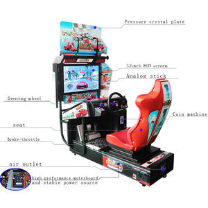 Kommerzieller Arcade-Autorenn-Fahrsimulator LiFang A710, 32-Zoll-LCD, Rot+Schwarz, Münzbetrieben, zu Verkaufen - Product Image 5