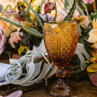 Verres à vin rétro ambrés de 300 ml pour événements de mariage - Vaisselle écologique compatible lave-vaisselle