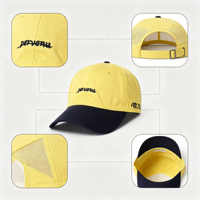 Casquette de baseball souple et polyvalente, brodée de lettres, à blocs de couleurs tendance, couleur bonbon, protection solaire extérieure, style bec de canard