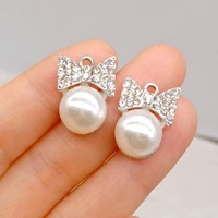 10 pièces par sac, pendentifs en forme de nœud avec perles simulées, accessoires pour la fabrication de bijoux, colliers, boucles d'oreilles, bracelets