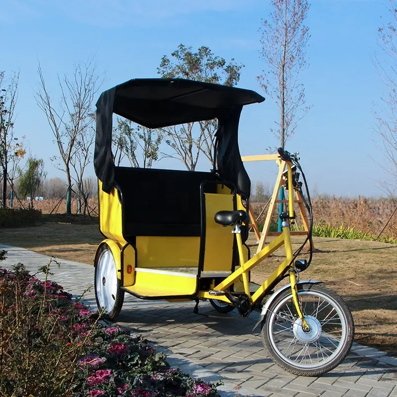 electric three wheels Passenger Solar Electric car Rickshaw pedicab with pedal assist on sale