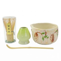 Ensemble d'accessoires en porcelaine complet, peint à la main, motif branche de printemps, style zen asiatique, écologique, mignon, pour le thé matcha japonais traditionnel