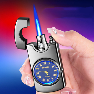 Direct pour cigare logo personnalisé <span class=keywords><strong>briquet</strong></span> horloge de luxe <span class=keywords><strong>montre</strong></span> hommes cadeau <span class=keywords><strong>briquet</strong></span> cigare torche <span class=keywords><strong>briquet</strong></span> - Product Image 3