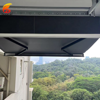 Auvent rétractable motorisé moderne pour l'extérieur avec éclairage LED, toit pliant, cassette intégrale, 100% étanche, en alliage d'aluminium