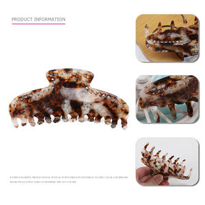 Pinza de pelo de acetato de celulosa con concha de tortuga <span class=keywords><strong>Alexander</strong></span> francés, accesorios grandes para el cabello con diamantes de imitación - Product Image 3