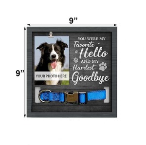 Handgemachte kreative hölzerne Haustier Memorial Foto rahmen 1pc Eisen Hund Todes schild mit UV-Druck Andere Haustier produkte liefern - Product Image 1