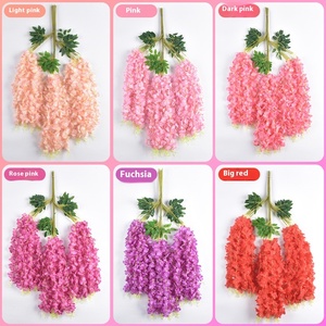 Flor de glicinia artificial del fabricante para decoraciones de boda Flor de frijol colgante Pasillo de ratán Navidad Día de la madre - Product Image 2