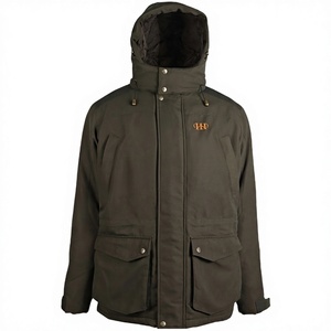 European Style Men's Hunting Jacket Custom Windproof 100% Cotton Canvas Fabric Outdoor Breathable Winter Solid Shooting Jacket - Product Image 1