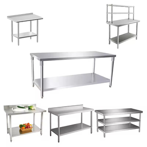 Mesa <span class=keywords><strong>de</strong></span> Trabajo <span class=keywords><strong>de</strong></span> Acero Inoxidable <span class=keywords><strong>de</strong></span> Grado Alimenticio con Patas <span class=keywords><strong>de</strong></span> Tubo Redondo para Uso Doméstico y Comercial, para un Manejo Seguro <span class=keywords><strong>de</strong></span> <span class=keywords><strong>Alimentos</strong></span> - Product Image 2
